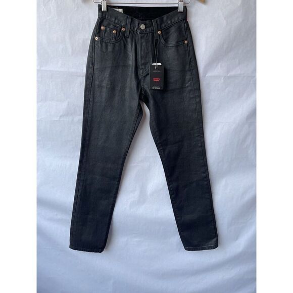 Levi's Premium 501 Wax Coated Original Fit Slim Leg Jeans Black